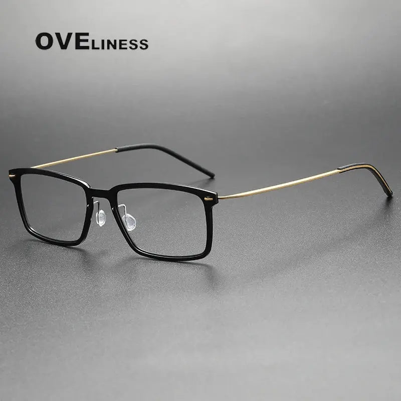 Unisex Square Full Rim Titanium Prescription Glasses 396528 — view 7 | Rx Spectacle