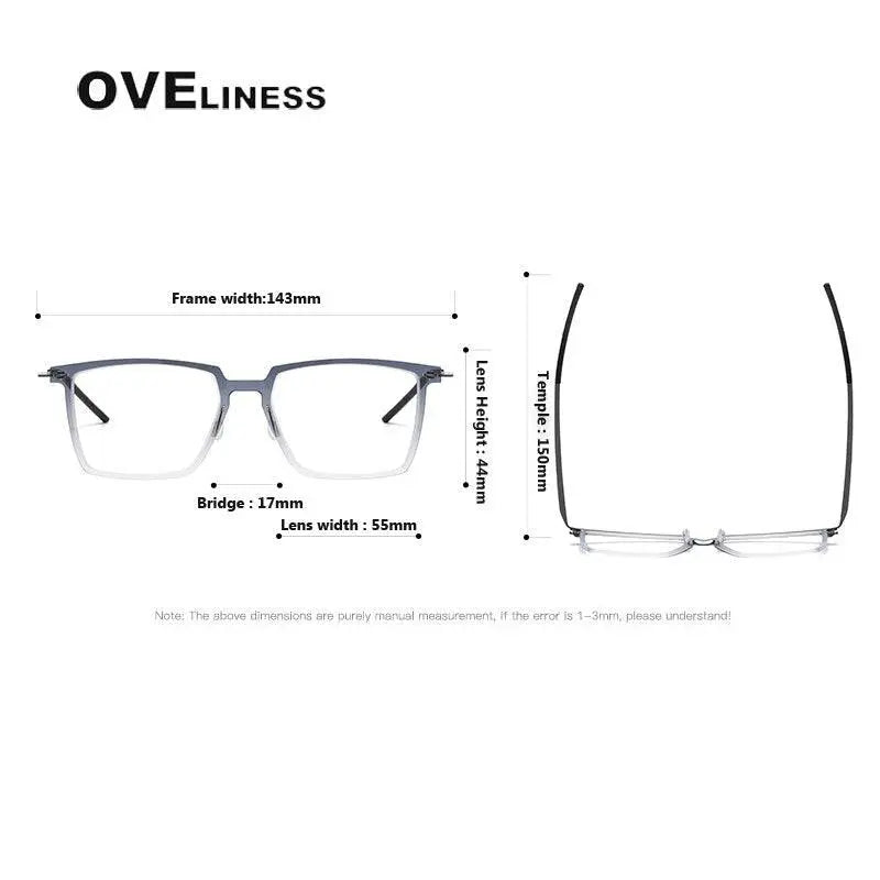 Unisex Square Full Rim Titanium Prescription Glasses — view 8 | Rx Spectacle