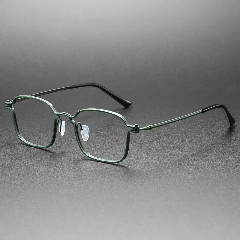 Unisex Square Full Rim Titanium Prescription Glasses 5898 — view 3 | Rx Spectacle