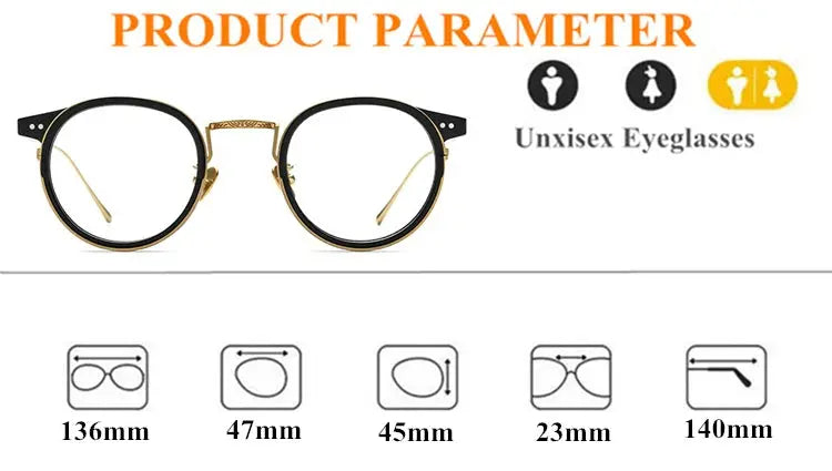 Unisex Round Full Rim Titanium Prescription Glasses 67285 — view 2 | Rx Spectacle