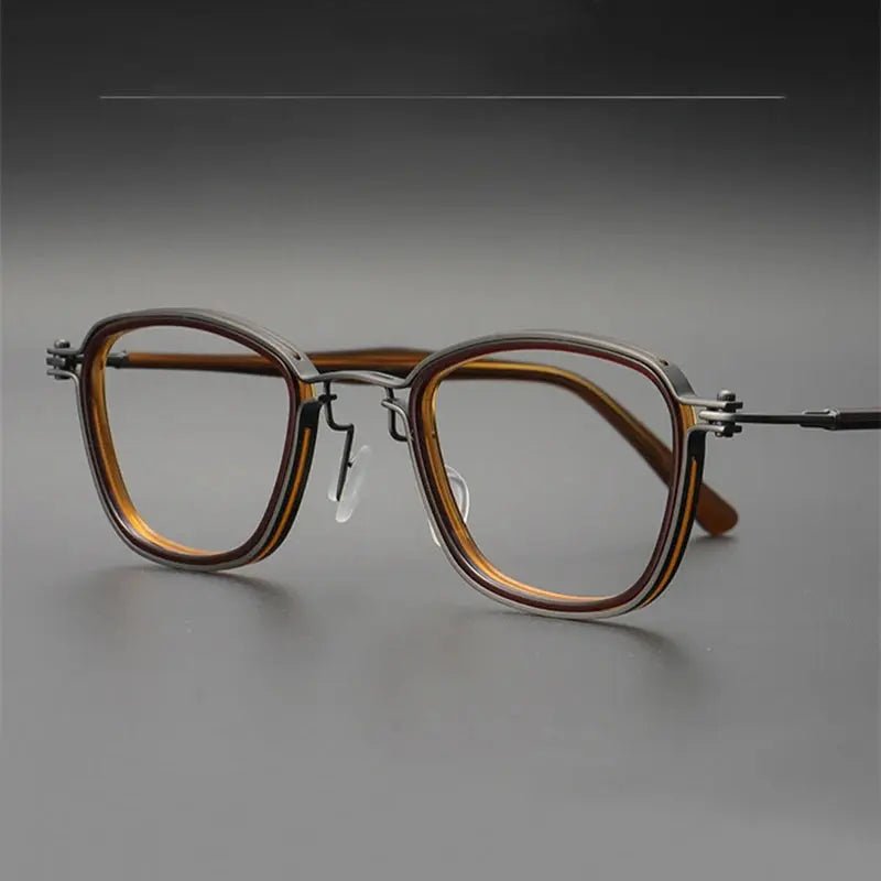 Unisex Square Full Rim Titanium Prescription Glasses Sc19 — view 2 | Rx Spectacle