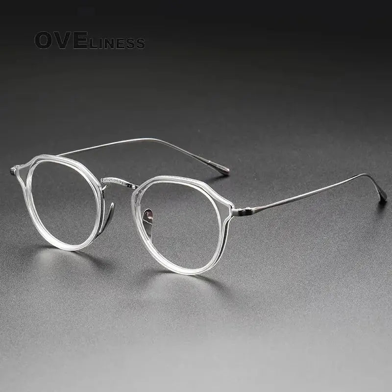 Unisex Round Full Rim Titanium Prescription Glasses 14113 — view 8 | Rx Spectacle
