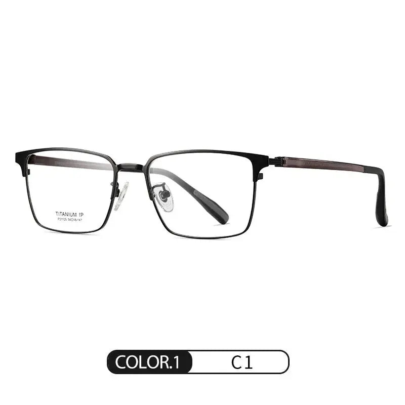 Unisex Square Full Rim Titanium Prescription Glasses 51105 — view 5 | Rx Spectacle