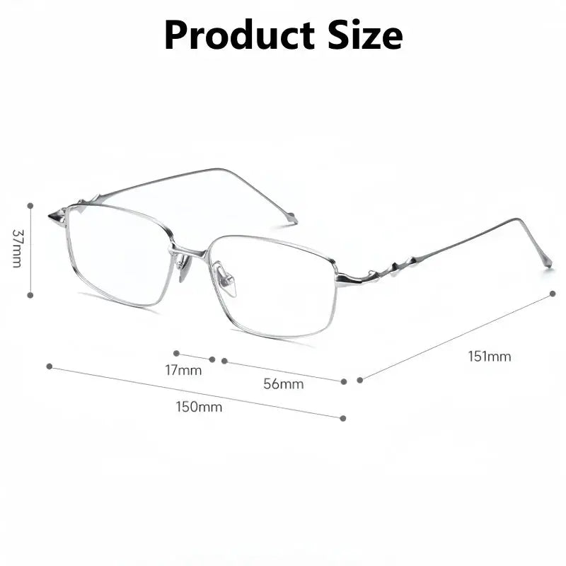 Unisex Square Full Rim Titanium Oversized Prescription Glasses 43005 — view 2 | Rx Spectacle