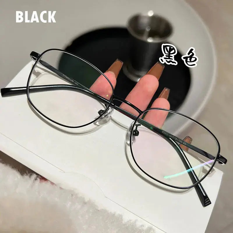 Women's Oval Full Rim Titanium Prescription Glasses 80011 — view 3 | Rx Spectacle
