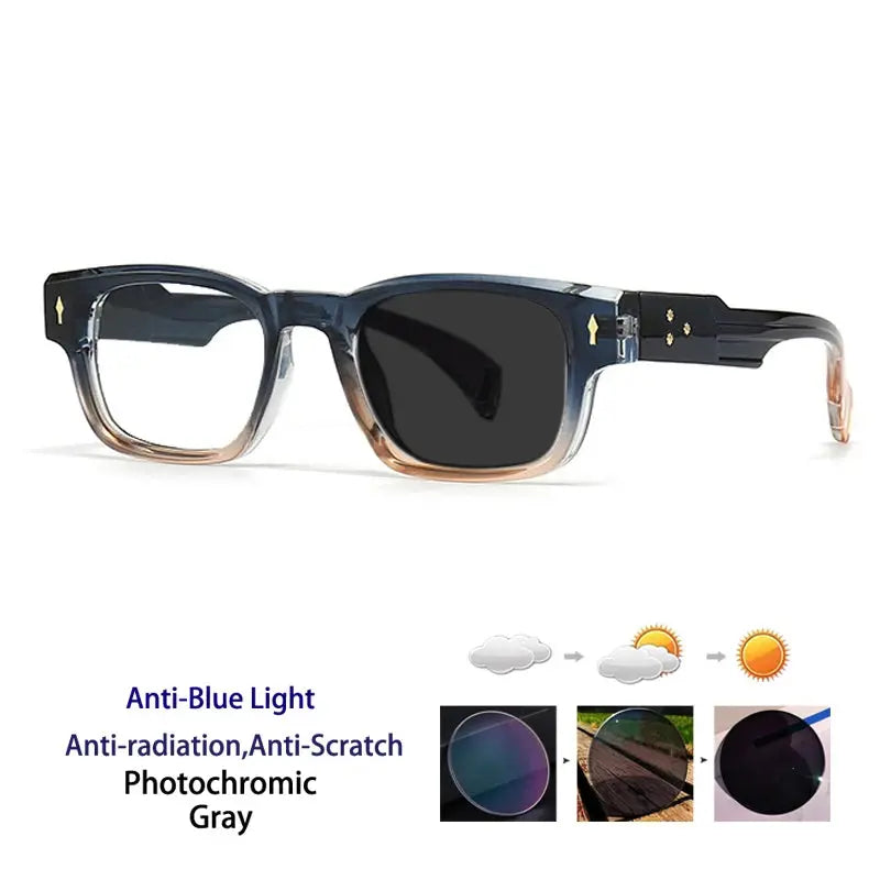 Unisex Rectangular Full Rim Acetate Prescription Glasses 341000 — view 6 | Rx Spectacle