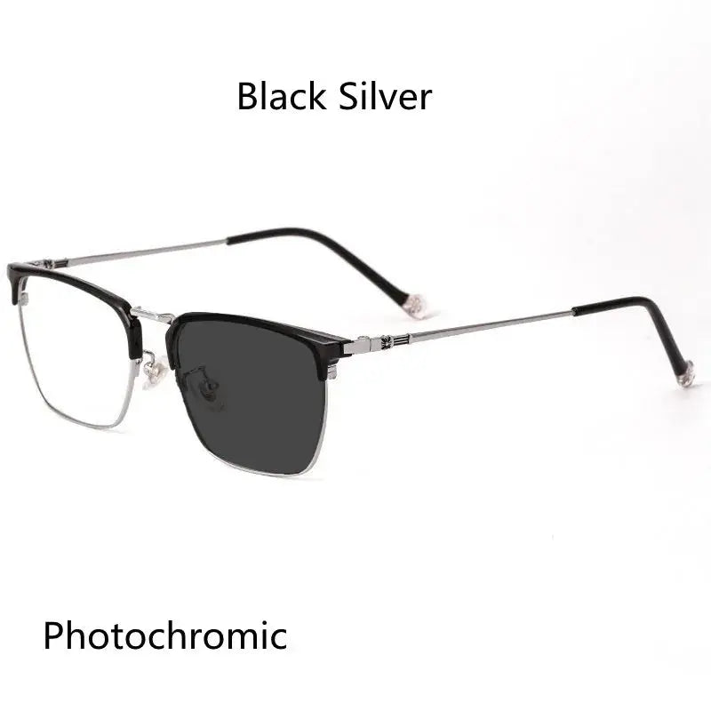 Unisex Square Full Rim Titanium Reading Glasses 8628 — view 11 | Rx Spectacle