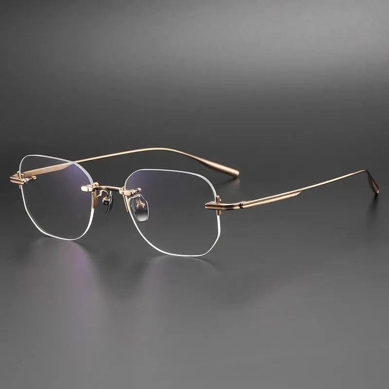 Unisex Oval Rimless Titanium Prescription Glasses 41013 — view 5 | Rx Spectacle