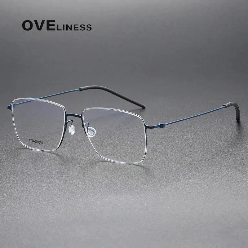 Unisex Square Full Rim Titanium Screwless Prescription Glasses 925508 — view 3 | Rx Spectacle