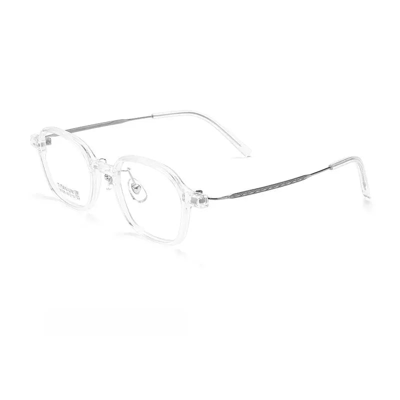 Unisex Polygon Full Rim Titanium Prescription Glasses Y16105 — view 10 | Rx Spectacle
