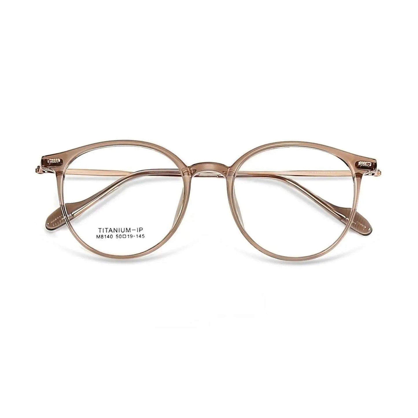 Men's Round Full Rim Titanium Prescription Glasses M8140 — view 12 | Rx Spectacle