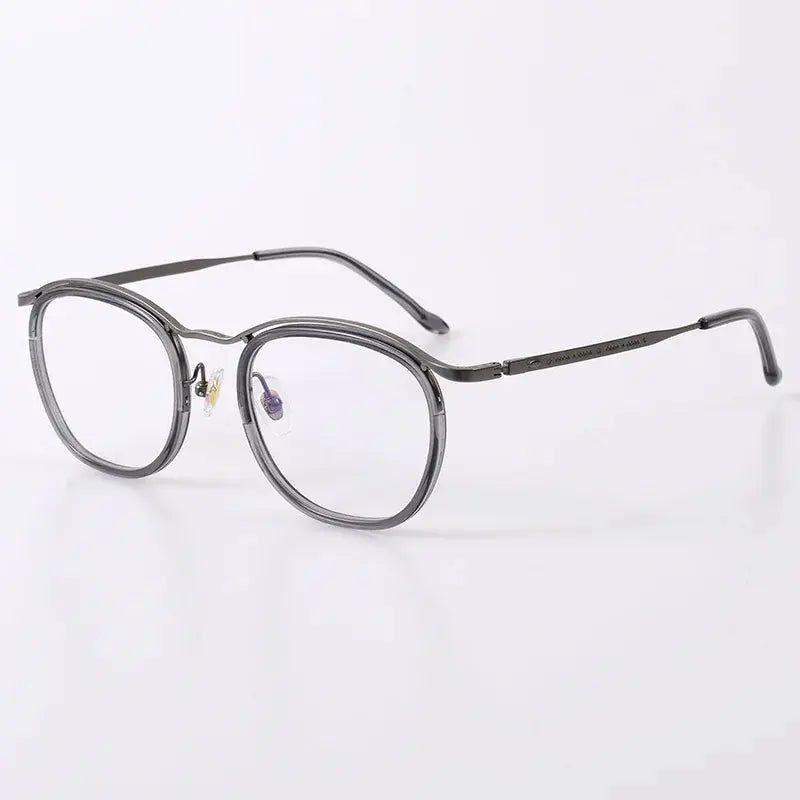 Unisex Square Full Rim Titanium Prescription Glasses 95912 — view 5 | Rx Spectacle