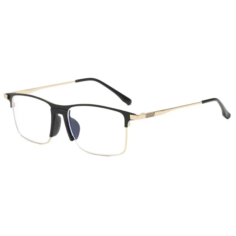 Men's Square Full Rim Alloy Oversized Prescription Glasses 101985 — view 5 | Rx Spectacle