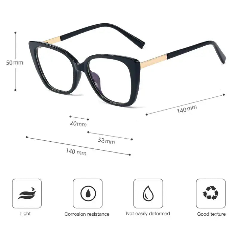 Women's Cat Eye Full Rim TR90 Prescription Glasses 95717 — view 2 | Rx Spectacle