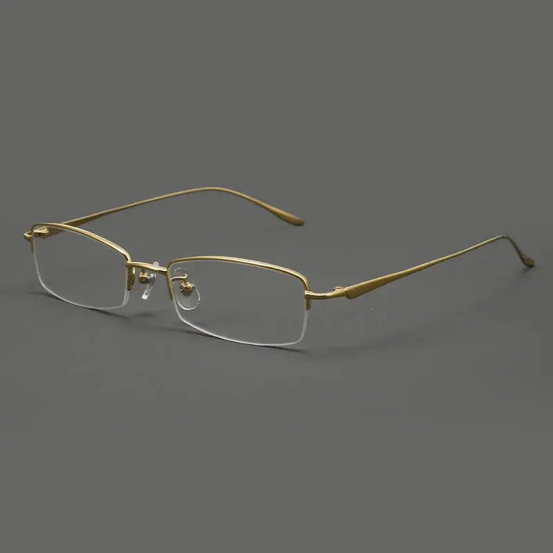 Women's Square Semi-Rimless Titanium Prescription Glasses 78560 — view 3 | Rx Spectacle
