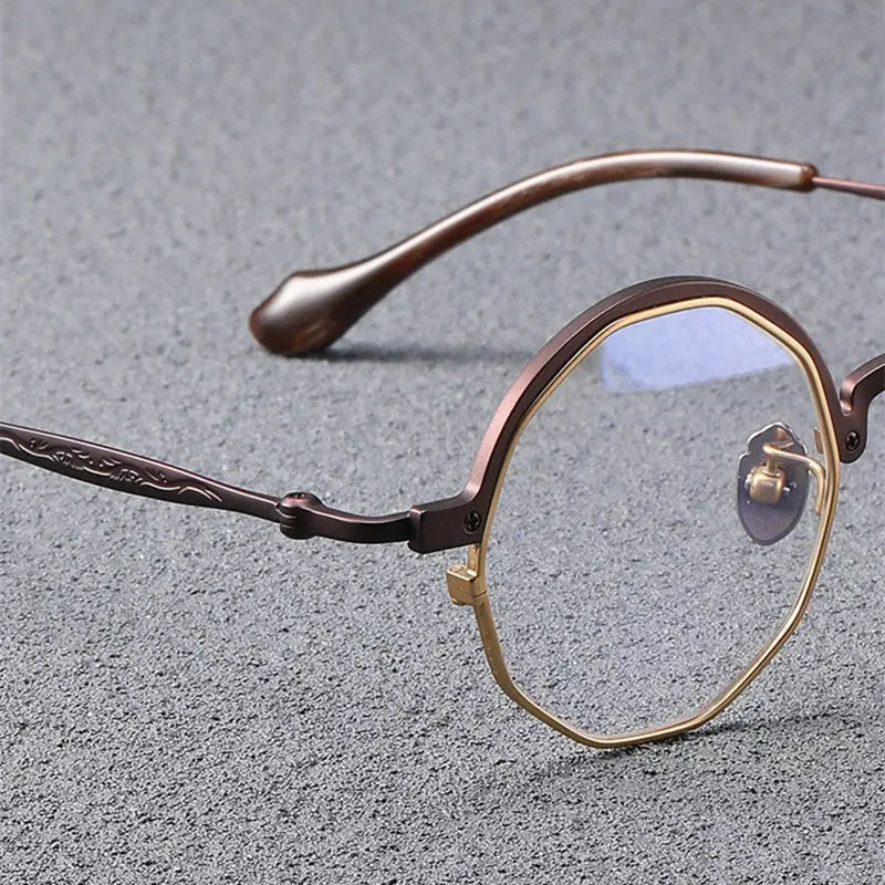Unisex Irregular Full Rim Titanium Prescription Glasses T6067 — view 3 | Rx Spectacle