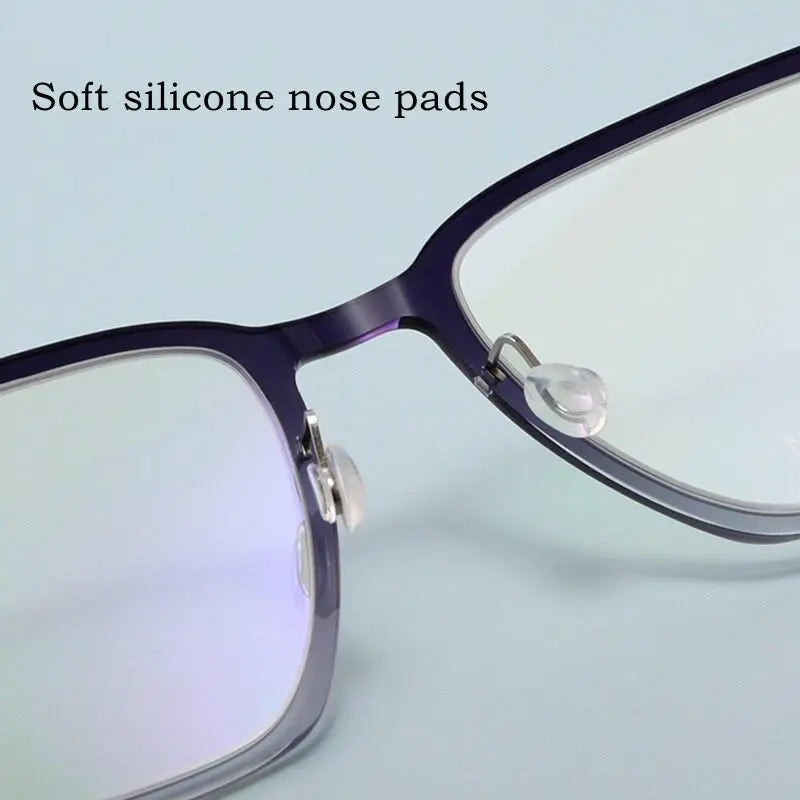 Unisex Square Full Rim Titanium Screwless Prescription Glasses 6554nd — view 9 | Rx Spectacle