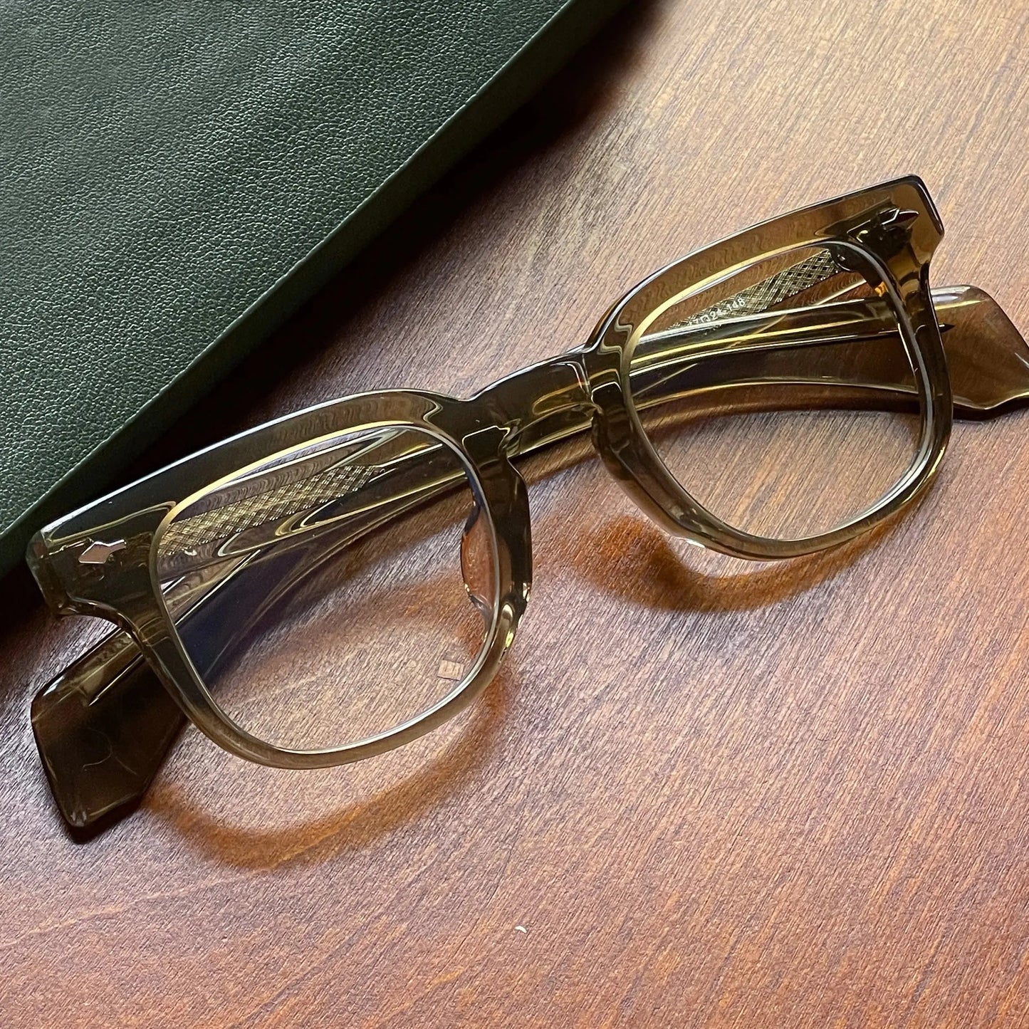Unisex Browline Full Rim Acetate Prescription Glasses 368195 — view 1 | Rx Spectacle