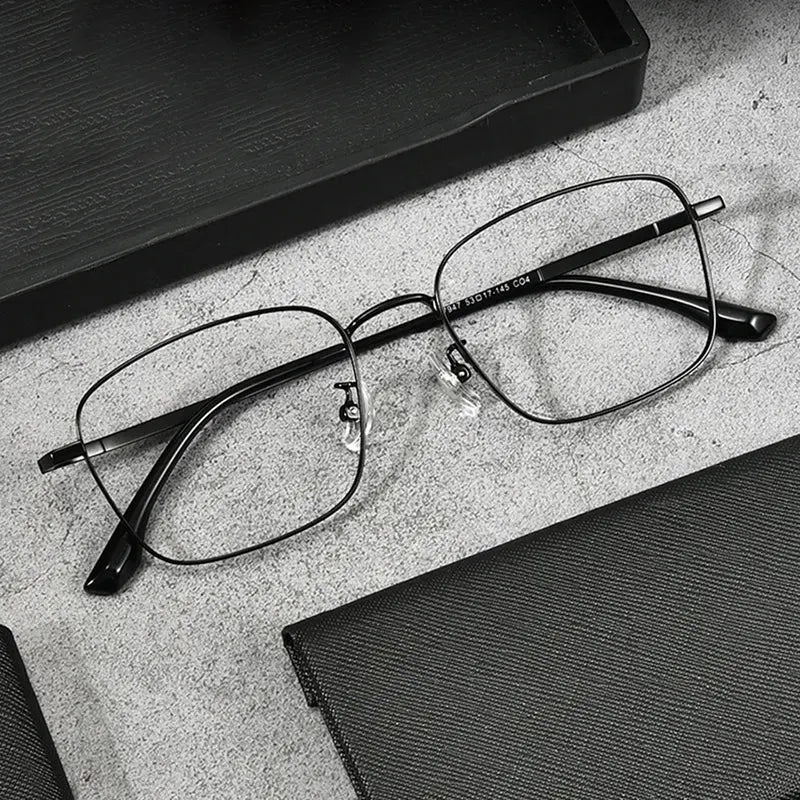 Men's Polygon Full Rim Titanium Prescription Glasses 79479 — view 1 | Rx Spectacle