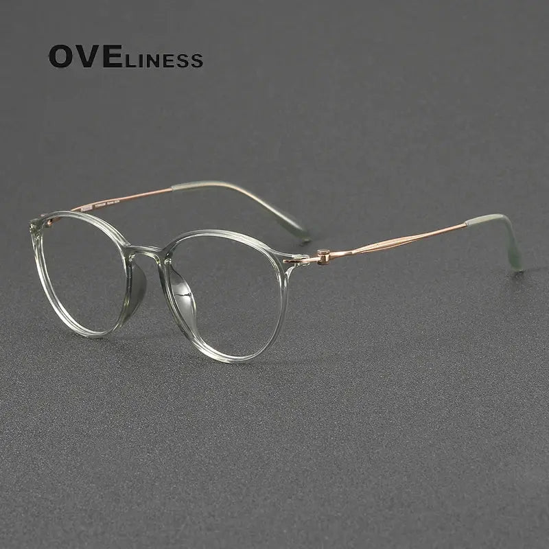 Women's Round Full Rim Titanium Prescription Glasses 98664 — view 6 | Rx Spectacle