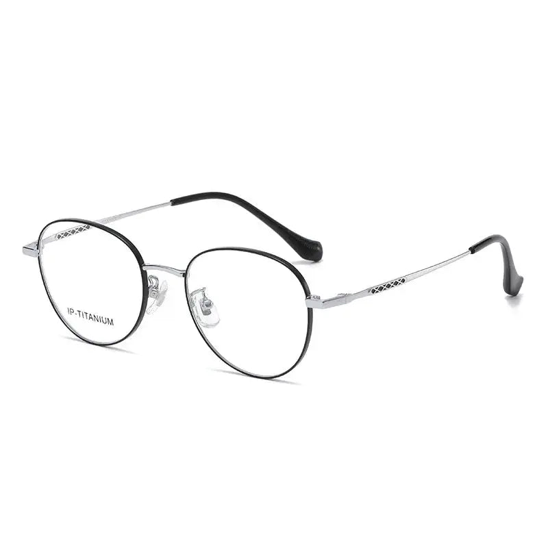 Women's Oval Full Rim Titanium Prescription Glasses 98449 — view 4 | Rx Spectacle
