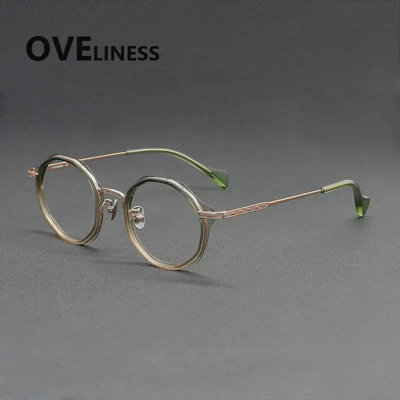 Women's Round Full Rim Titanium Prescription Glasses 926007 — view 3 | Rx Spectacle