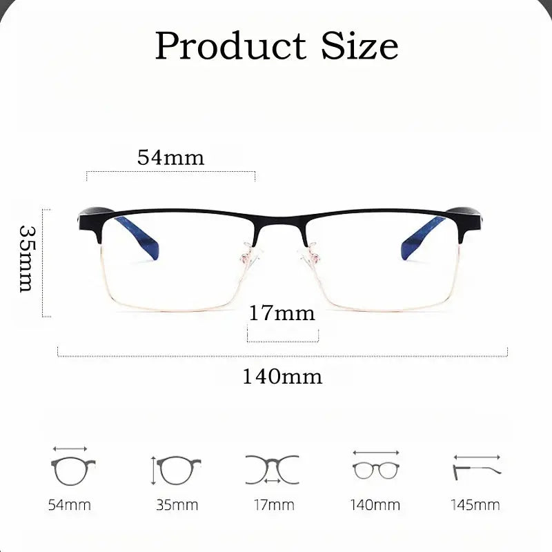 Men's Square Full Rim TR90 Prescription Glasses Y9522 — view 3 | Rx Spectacle