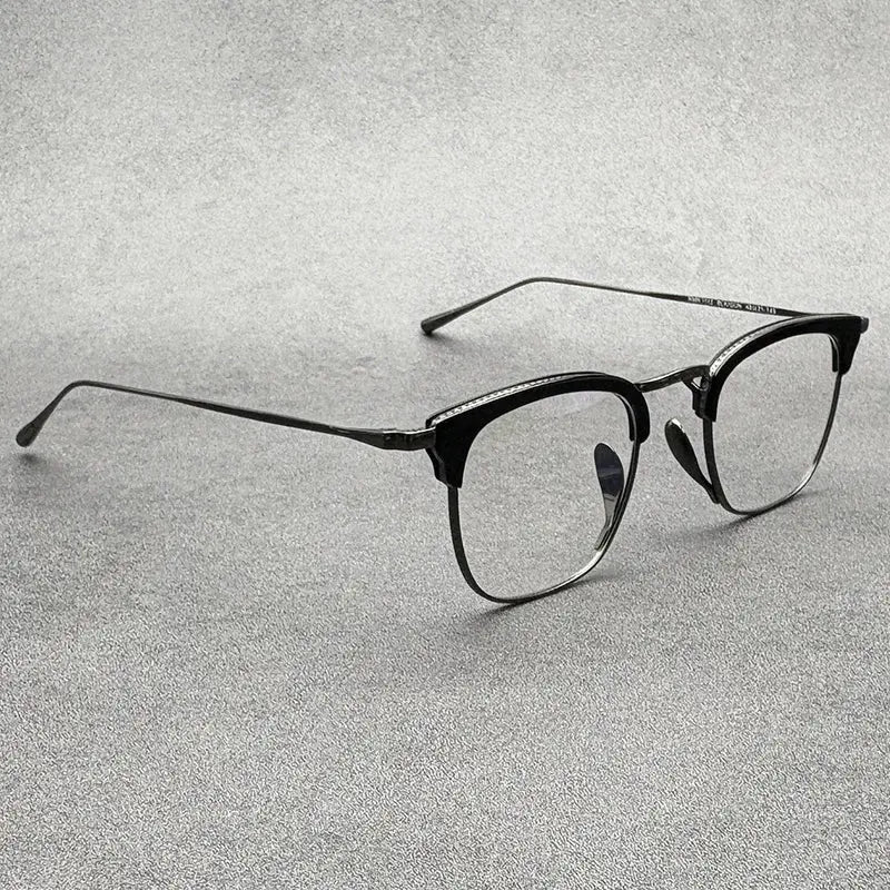 Men's Square Full Rim Titanium Prescription Glasses 41112 — view 3 | Rx Spectacle