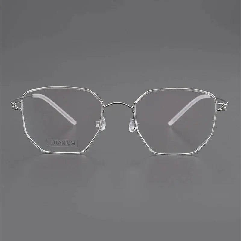 Unisex Irregular Full Rim Titanium Screwless Prescription Glasses 14020 — view 2 | Rx Spectacle