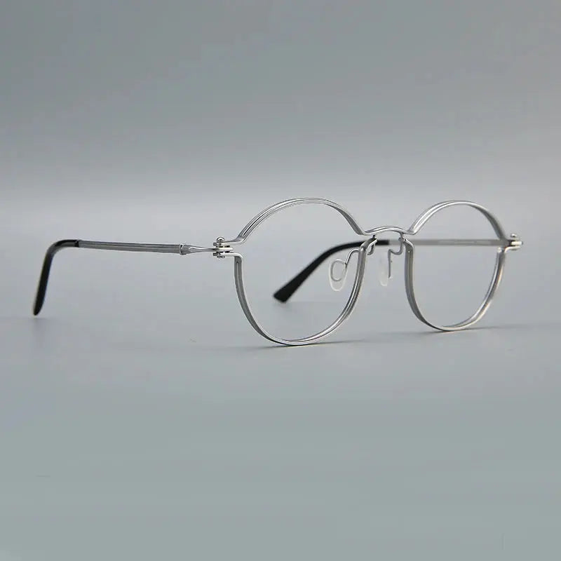 Unisex Oval Full Rim Titanium Prescription Glasses 395897 — view 6 | Rx Spectacle