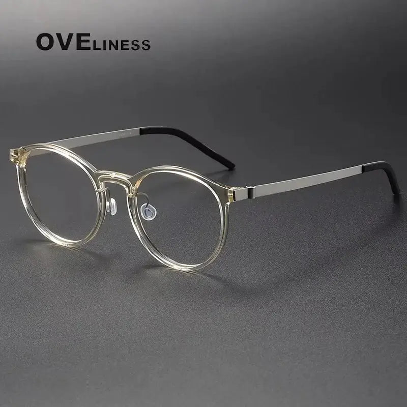 Unisex Round Full Rim Titanium Prescription Glasses 391836 — view 3 | Rx Spectacle