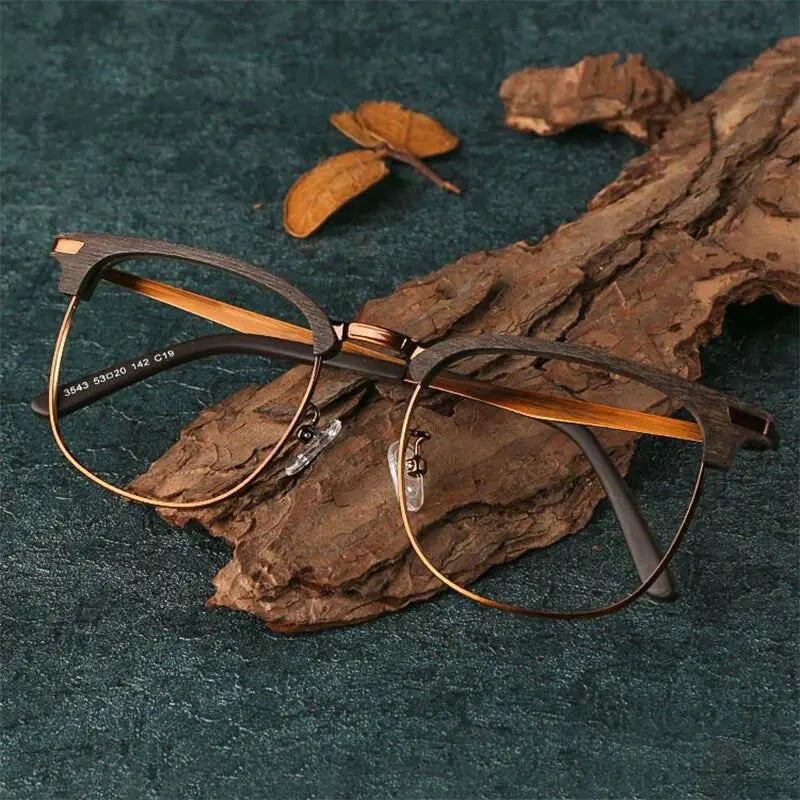 Unisex Round Full Rim Alloy Oversized Prescription Glasses 3543 — view 3 | Rx Spectacle