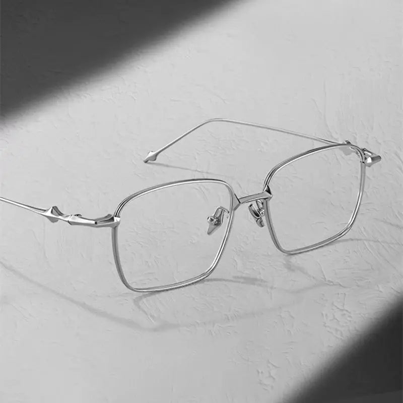 Unisex Irregular Full Rim Titanium Prescription Glasses 94147 — view 2 | Rx Spectacle