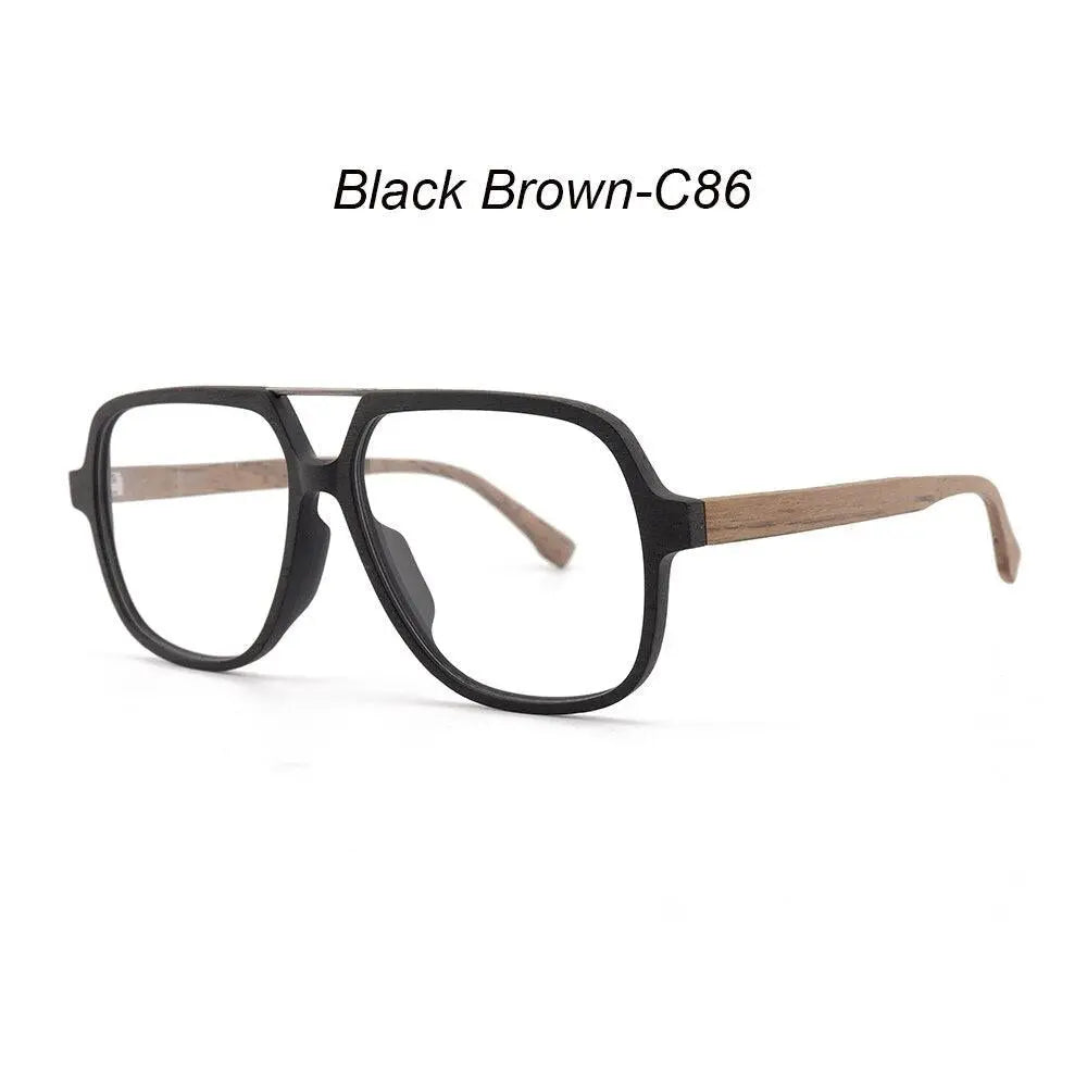 Men's Square Full Rim Alloy Double Bridge Oversized Prescription Glasses — view 5 | Rx Spectacle