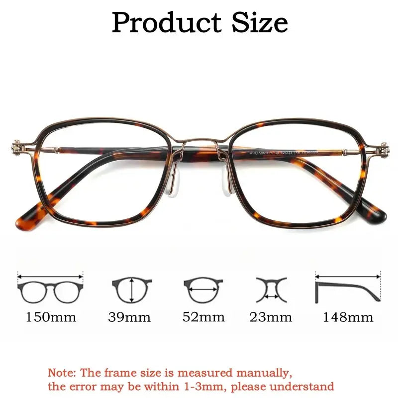 Men's Square Full Rim Titanium Prescription Glasses 586100 — view 2 | Rx Spectacle