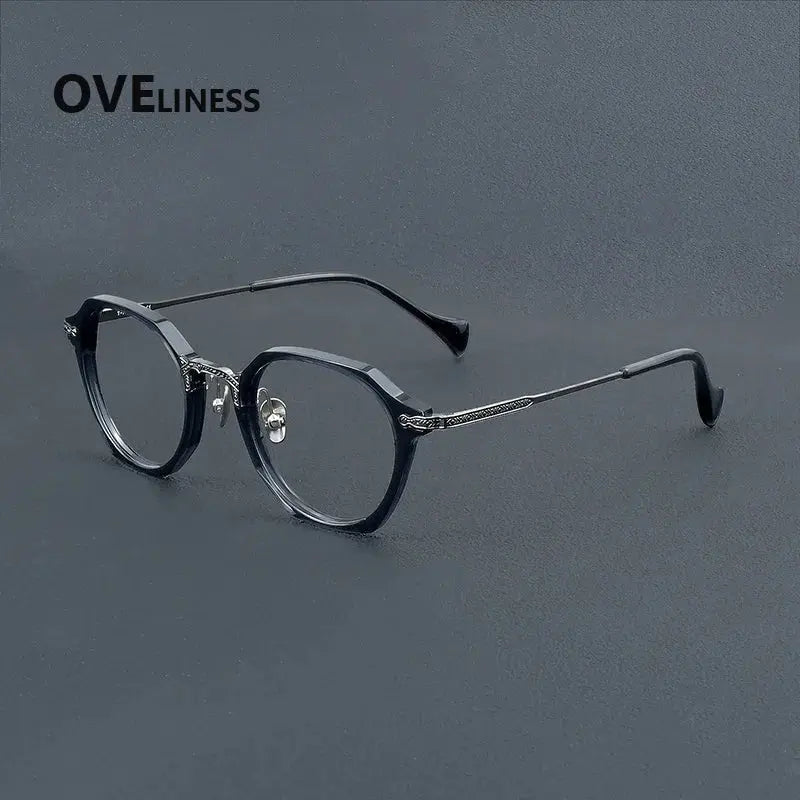 Unisex Oval Full Rim Titanium Prescription Glasses 926009 — view 3 | Rx Spectacle