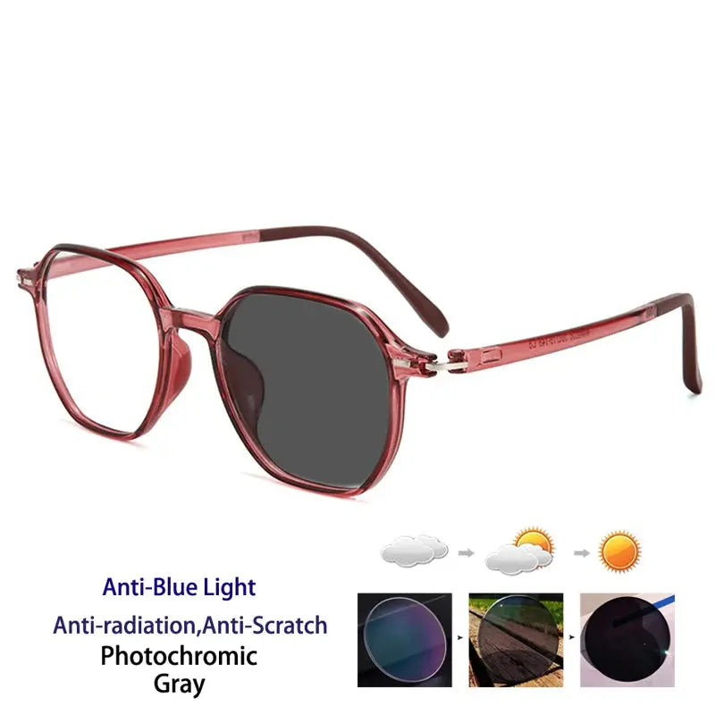 Unisex Polygon Full Rim TR90 Prescription Glasses 256856 — view 7 | Rx Spectacle