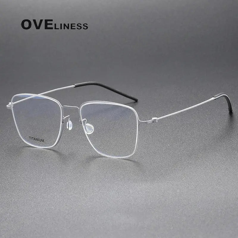Unisex Square Full Rim Titanium Prescription Glasses 5506 — view 8 | Rx Spectacle