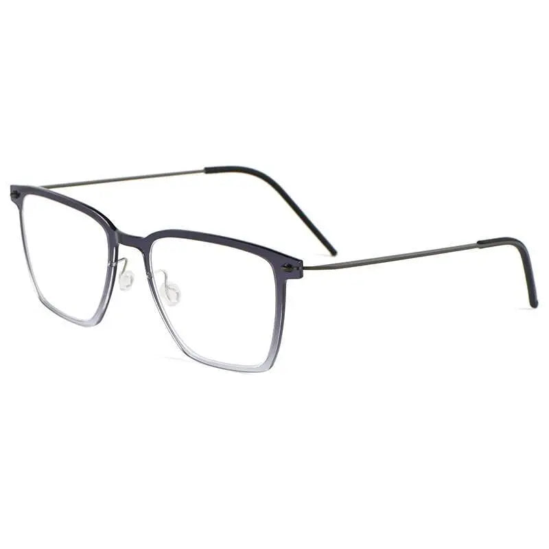 Unisex Square Full Rim Titanium Screwless Prescription Glasses 6554nd — view 5 | Rx Spectacle