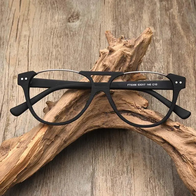 Unisex Square Full Rim Alloy Double Bridge Prescription Glasses Ft5356 — view 9 | Rx Spectacle