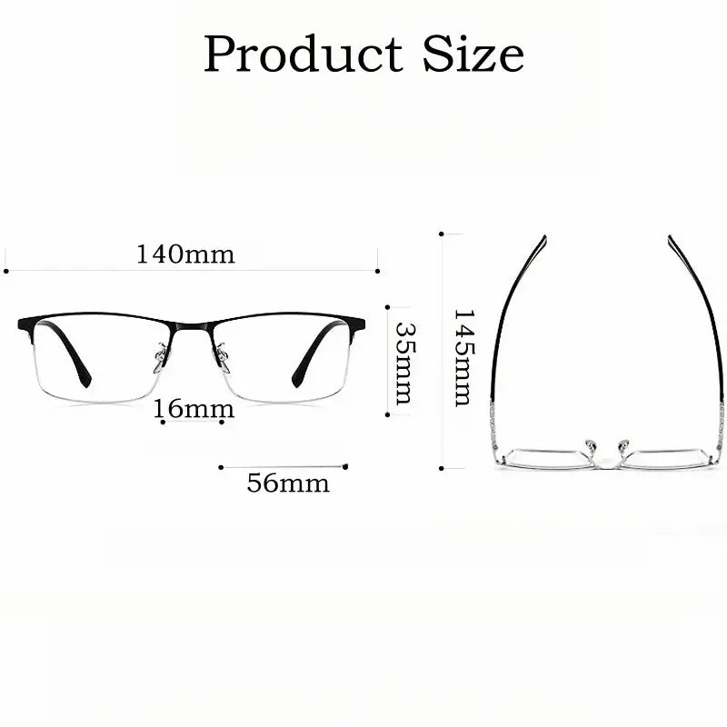 Men's Square Full Rim Titanium Prescription Glasses 89188 — view 2 | Rx Spectacle
