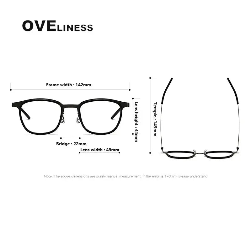 Unisex Square Full Rim Titanium Prescription Glasses O9765 — view 6 | Rx Spectacle