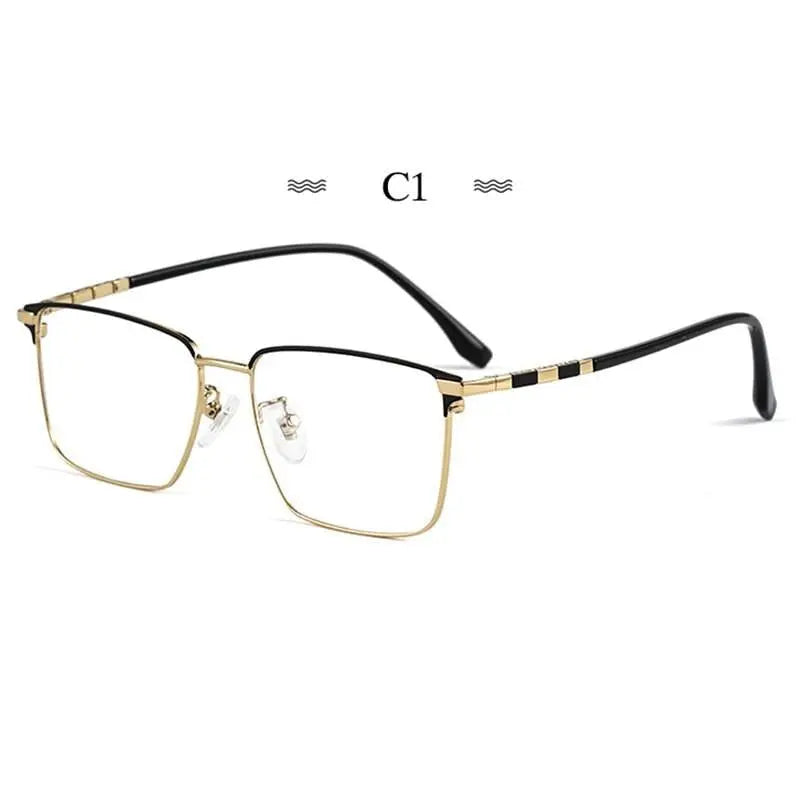 Men's Square Full Rim Titanium Prescription Glasses T8631t — view 2 | Rx Spectacle