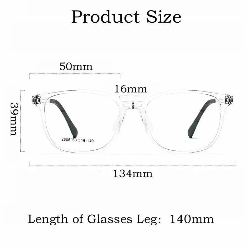 Unisex Square Full Rim TR90 Prescription Glasses 2606et — view 2 | Rx Spectacle