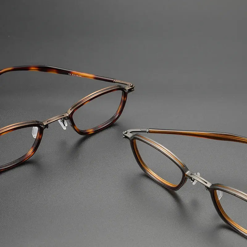 Unisex Square Full Rim Titanium Prescription Glasses Sc19 — view 4 | Rx Spectacle