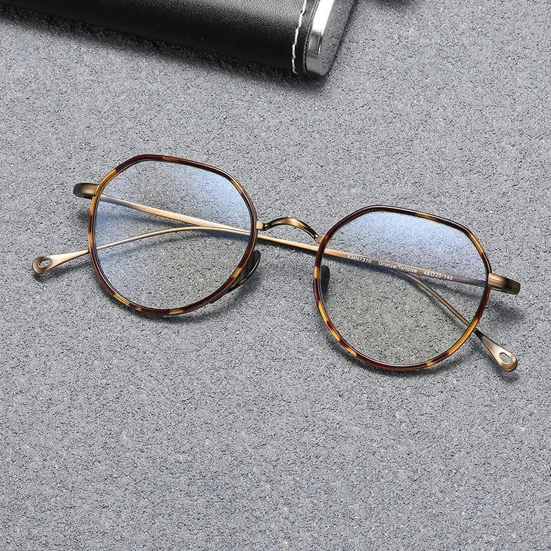 Women's Oval Full Rim Titanium Flat Top Prescription Glasses 67310 — view 3 | Rx Spectacle