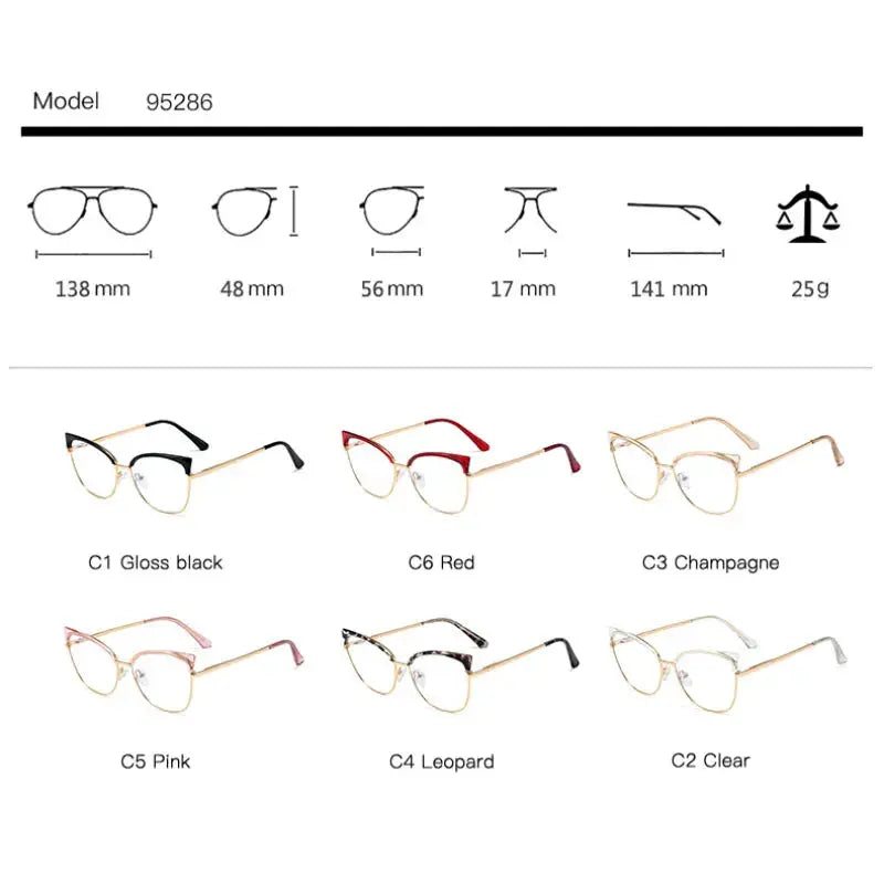 Women's Cat Eye Full Rim TR90 Prescription Glasses 95286 — view 3 | Rx Spectacle