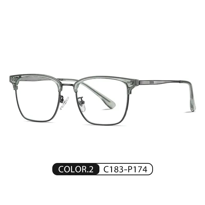 Men's Square Full Rim Titanium Prescription Glasses 62031 — view 6 | Rx Spectacle