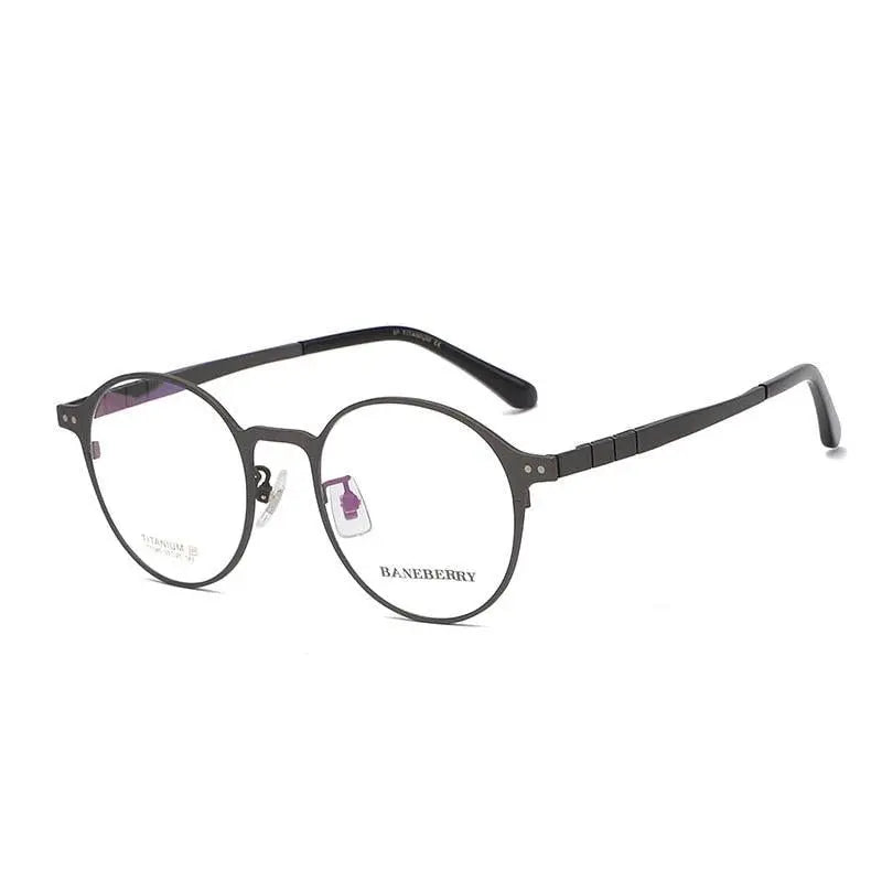 Unisex Round Full Rim Titanium Prescription Glasses 71080 — view 8 | Rx Spectacle