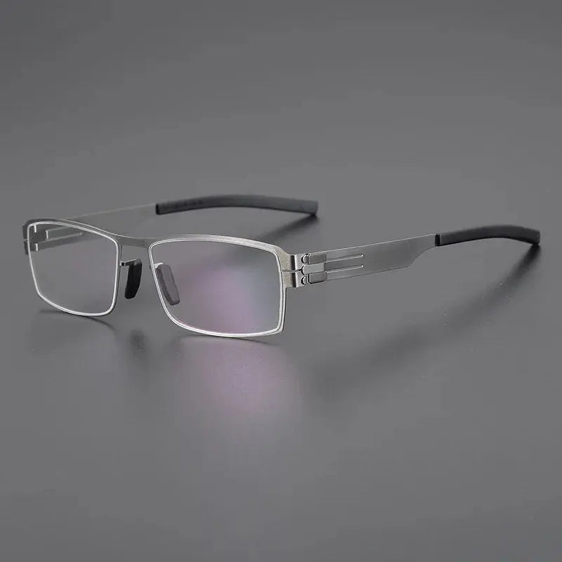 Unisex Rectangular Full Rim Stainless Steel Prescription Glasses 5085 — view 7 | Rx Spectacle